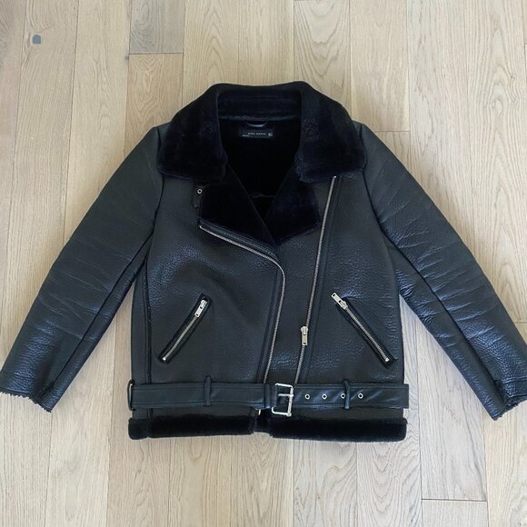 Zara Aviator Shearling Jacket - Picture 1 of 5